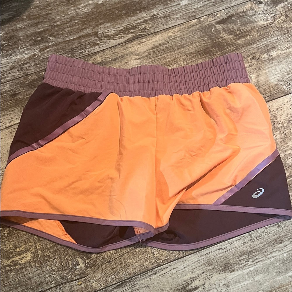 Asics Women's Athletic Shorts in Orange and Purple